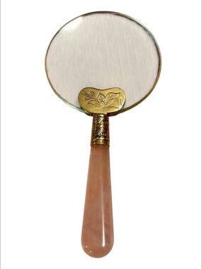 Vintage Chinese Rose Quartz Handle Magnifying Glass